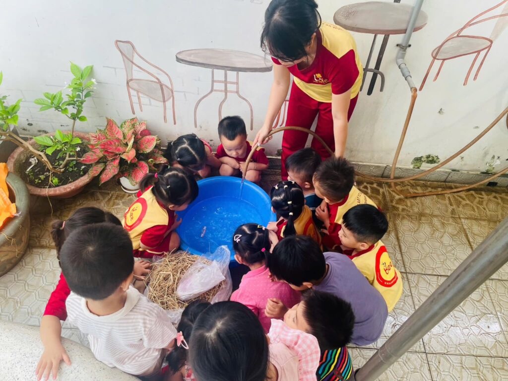 BÉ TRỒNG NẤM RƠM